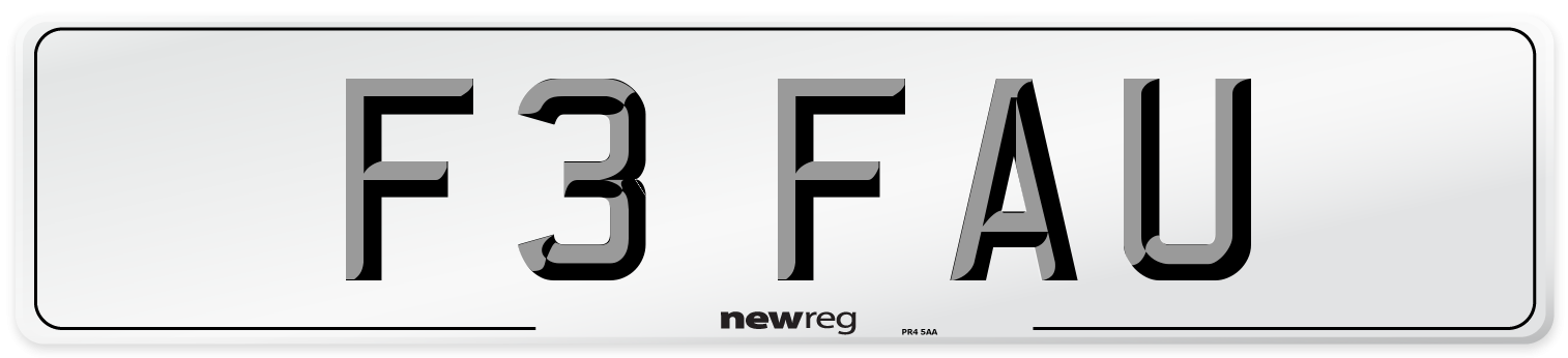 F3 FAU Number Plate from New Reg